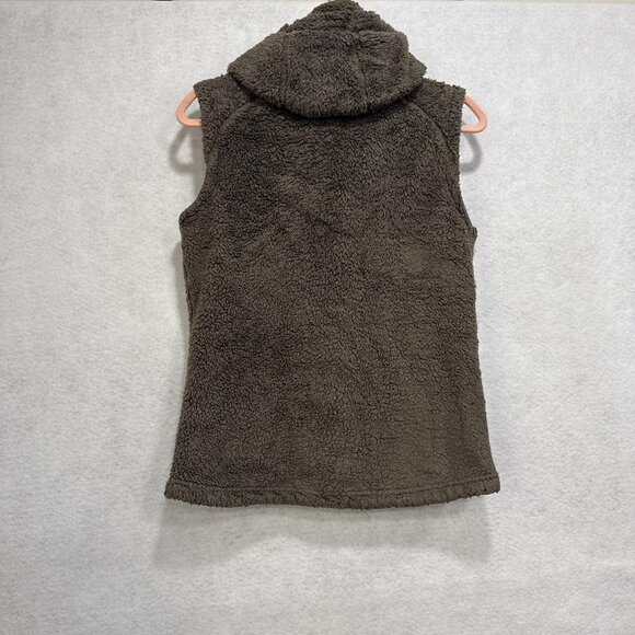 Kuhl Vest Womens Medium Sherpa Fleece Full Zip Hooded Silver Oak Embroidered - Picture 8 of 15